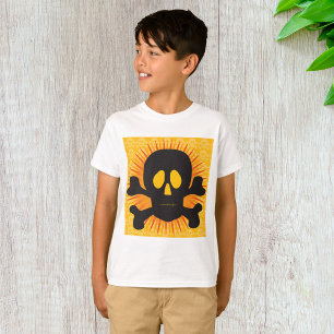 Black Skull And Crossbones Boys T-Shirt