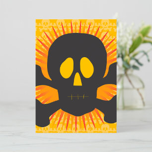 Black Skull And Crossbones Invitation