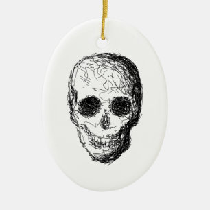Black Skull. Ceramic Ornament