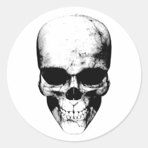 Black Skull Classic Round Sticker