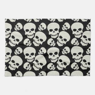 Black Skull Design Kitchen Towel