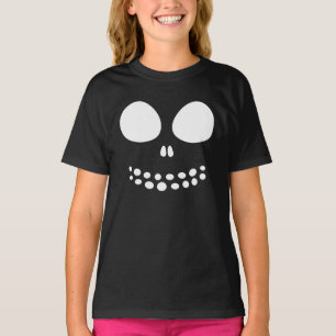 Black Skull Face Girls Shirt
