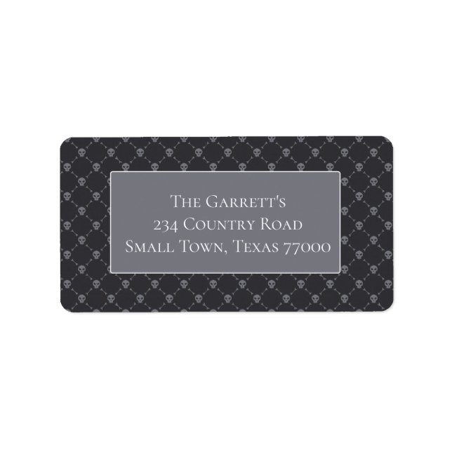 Black Skull Fun Halloween Personalized Address Label (Front)