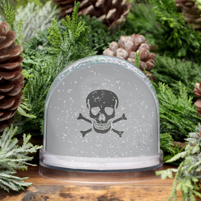 Black Skull gray snow globe (Hiver)