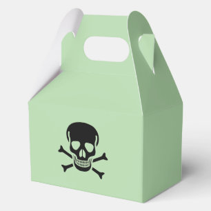 Black Skull green gable favour boxes medium