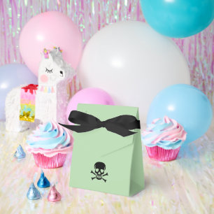 Black Skull green tent favour boxes large