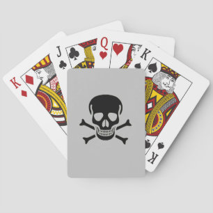 Black Skull grey Poker playing cards