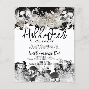 Black Skull Halloween Flyer Template