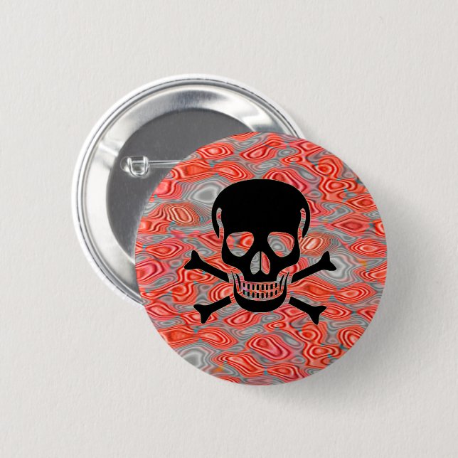 Black Skull Lava button (Front & Back)