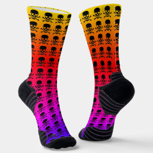 Black Skull neon high performance socks
