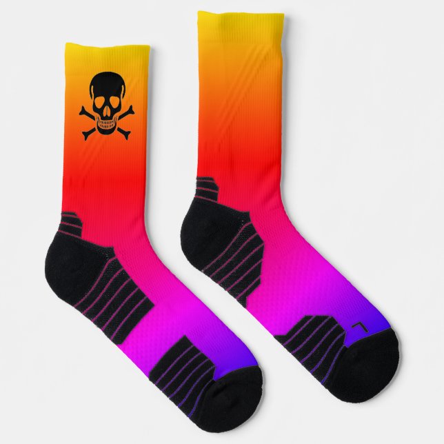 Black Skull neon high performance socks (Right)