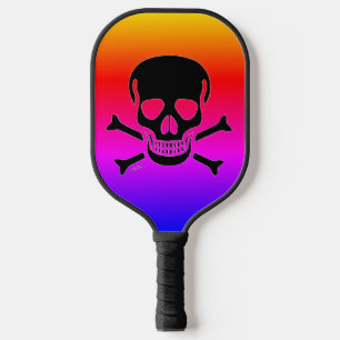 Black Skull neon pickleball paddle