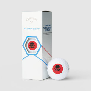 Black Skull red Callaway Supersoft golf balls 3 pk