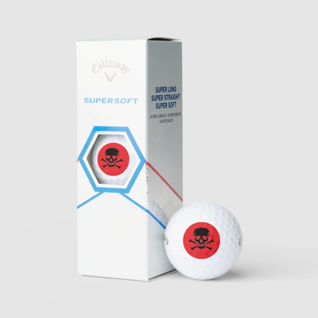 Black Skull red Callaway Supersoft golf balls 3 pk (Packaging)