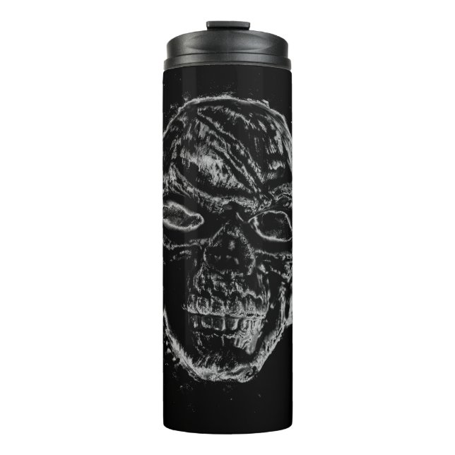 Black skull thermal tumbler (Front)