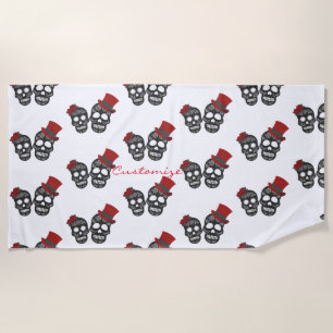 Black skulls Duo Thunder_Cove Beach Towel