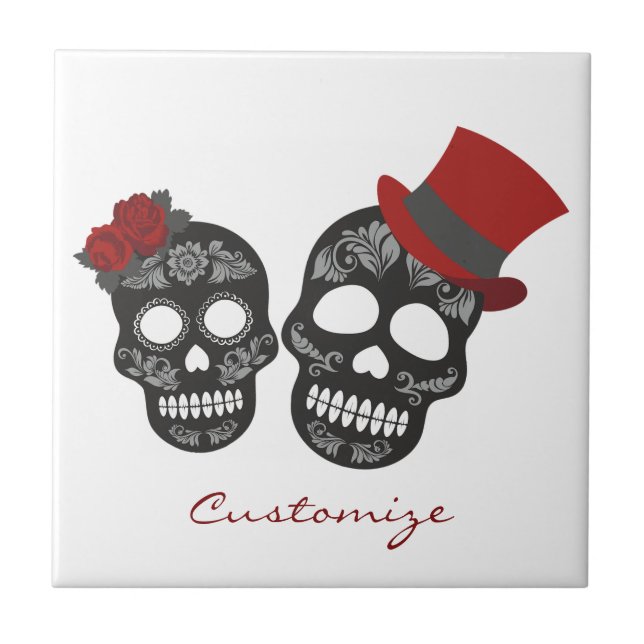 Black skulls Duo Thunder_Cove Tile (Front)