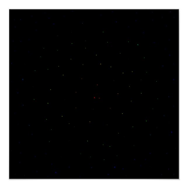 Black Sky Rainbow Stars Poster (Front)