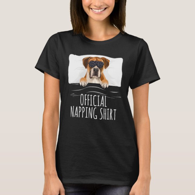 Black Sleep Mask Boxer Official Napping T-Shirt (Front)