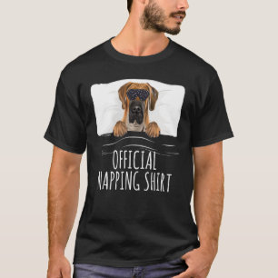 Black Sleep Mask Brown Great Dane Official Napping T-Shirt