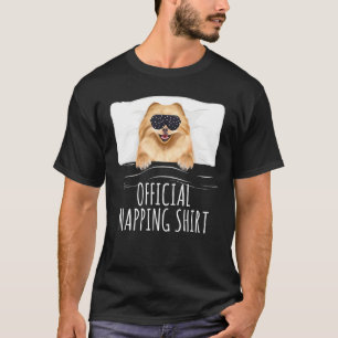Black Sleep Mask Pomeranian Official Napping T-Shirt