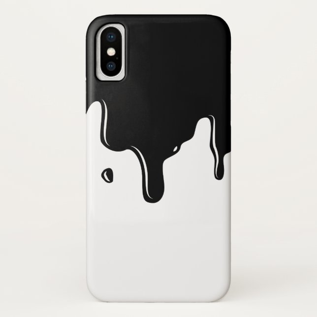 Black Slime Dripping iPhone X Case (Back)