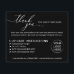 Black Small Business Tumbler Cup Care Instructions Flyer<br><div class="desc">Black Small Business Tumbler Cup Care Instructions</div>
