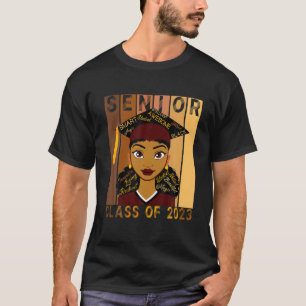 Black Smart Afro American Senior,Class Of 2023 Sen T-Shirt