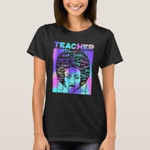 Black Smart Teacher Afro Love Melanin African Amer T-Shirt