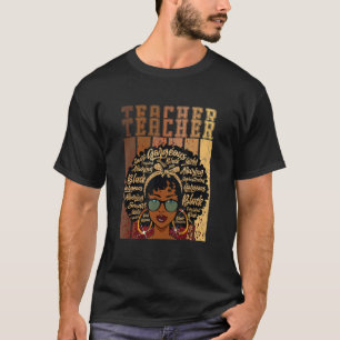 Black Smart Teacher Afro Love Melanin African Amer T-Shirt