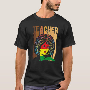 Black Smart Teacher Afro Love Melanin African Amer T-Shirt