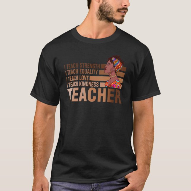 Black Smart Teacher Love Equality Melanin Pride Af T-Shirt (Front)