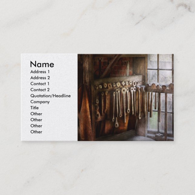 Black Smith - Draw plates and hammers Business Card (Front)