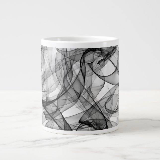 Black Smoke Lines Ceramic Mug (Front)
