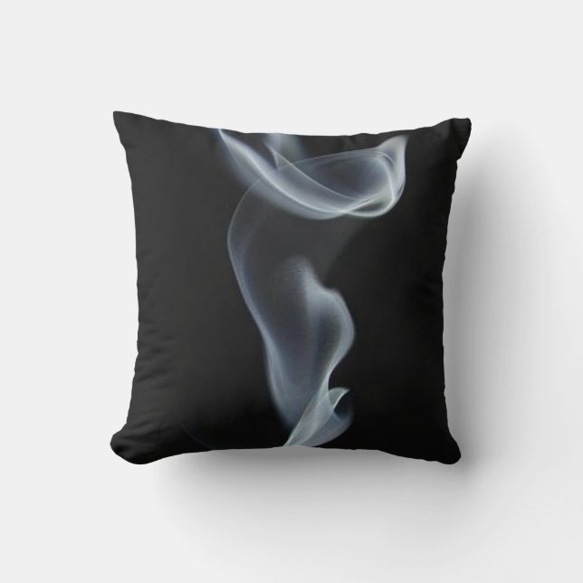 Black Smoke Throw Pillow (Front)