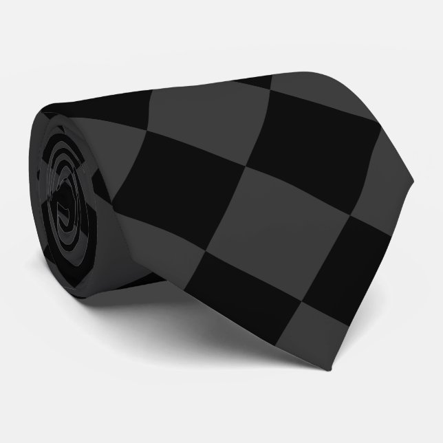 Black & Smoky Black Diamonds – Elegant & Timeless Tie (Rolled)