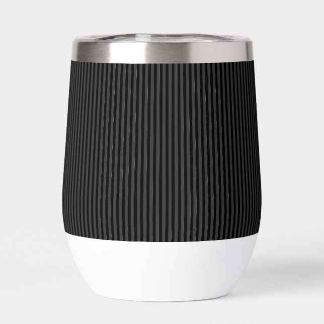 Black & Smoky Black Narrow Vertical Stripes  (Back)