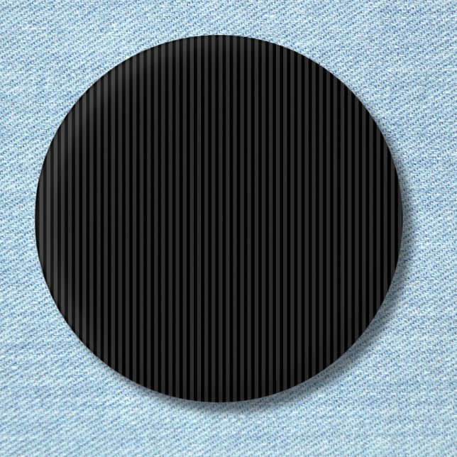 Black & Smoky Black Narrow Vertical Stripes  1 Inch Round Button (Creator Uploaded)