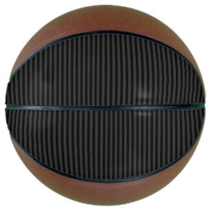 Black & Smoky Black Narrow Vertical Stripes Basketball