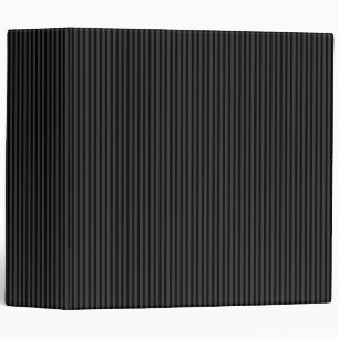 Black & Smoky Black Narrow Vertical Stripes  Binder
