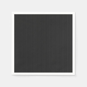 Black & Smoky Black Narrow Vertical Stripes  Napkin