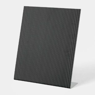 Black & Smoky Black Narrow Vertical Stripes Pedestal Sign
