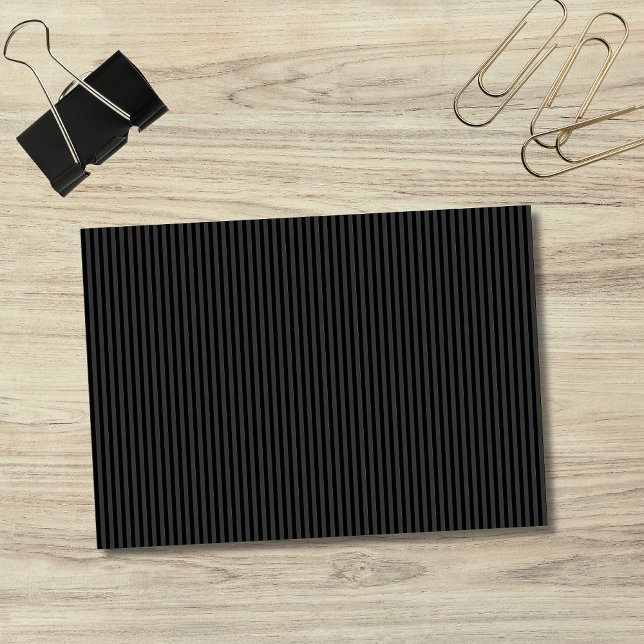 Black & Smoky Black Narrow Vertical Stripes  Post-it Notes (Creator Uploaded)