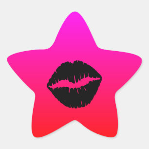 Black Smooch Star Sticker