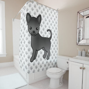 Black Smooth Coat Chihuahua Cartoon Dog & Paws