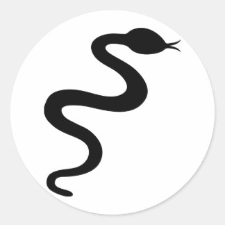 black snake icon classic round sticker
