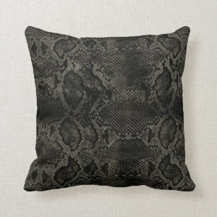 Black Snake print Throw Pillow