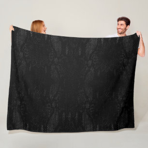 Black Snake Skin Print Fleece Blanket