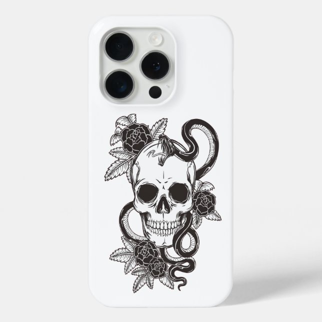 Black Snakes Tattoo Style Print Shockproof  Case-Mate iPhone Case (Back)