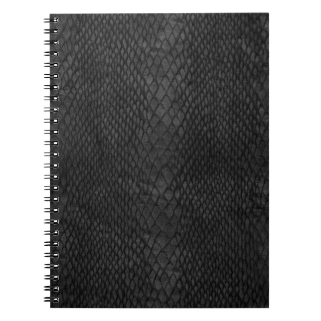 Black Snakeskin Animal Print Pattern  Notebook (Front)